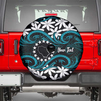 Personalised Cook Islands Penrhyn Atoll Spare Tire Cover Tiare Maori Polynesian Waves Tattoo LT14 - Polynesian Pride