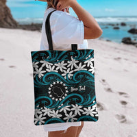 Personalised Cook Islands Penrhyn Atoll Tote Bag Tiare Maori Polynesian Waves Tattoo