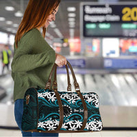Personalised Cook Islands Penrhyn Atoll Travel Bag Tiare Maori Polynesian Waves Tattoo LT14 - Polynesian Pride