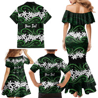 Personalised Cook Islands Mitiaro Family Matching Mermaid Dress and Hawaiian Shirt Tiare Maori Polynesian Waves Tattoo LT14 - Polynesian Pride