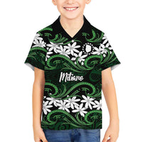 Personalised Cook Islands Mitiaro Family Matching Summer Maxi Dress and Hawaiian Shirt Tiare Maori Polynesian Waves Tattoo