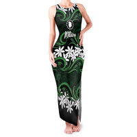 Personalised Cook Islands Mitiaro Family Matching Tank Maxi Dress and Hawaiian Shirt Tiare Maori Polynesian Waves Tattoo