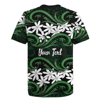 Personalised Cook Islands Mitiaro Rugby Jersey Tiare Maori Polynesian Waves Tattoo