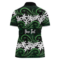 Personalised Cook Islands Mitiaro Women Polo Shirt Tiare Maori Polynesian Waves Tattoo LT14 - Polynesian Pride