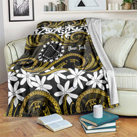 Personalised Cook Islands Manihiki Blanket Tiare Maori Polynesian Waves Tattoo