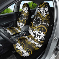 Personalised Cook Islands Manihiki Car Seat Cover Tiare Maori Polynesian Waves Tattoo