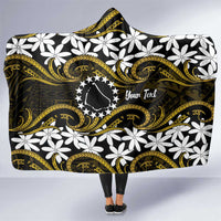 Personalised Cook Islands Manihiki Hooded Blanket Tiare Maori Polynesian Waves Tattoo