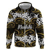 Personalised Cook Islands Manihiki Hoodie Tiare Maori Polynesian Waves Tattoo