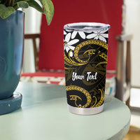 Personalised Cook Islands Manihiki Tumbler Cup Tiare Maori Polynesian Waves Tattoo