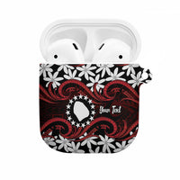 Personalised Cook Islands Atiu Enuamanu AirPods Case Tiare Maori Polynesian Waves Tattoo