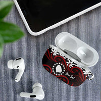 Personalised Cook Islands Atiu Enuamanu AirPods Case Tiare Maori Polynesian Waves Tattoo