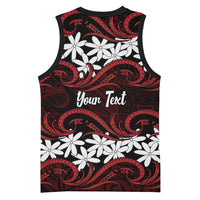 Personalised Cook Islands Atiu Enuamanu Basketball Jersey Tiare Maori Polynesian Waves Tattoo