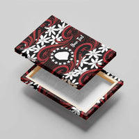 Personalised Cook Islands Atiu Enuamanu Canvas Wall Art Tiare Maori Polynesian Waves Tattoo