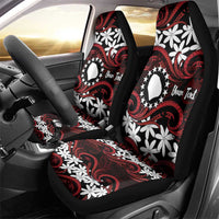 Personalised Cook Islands Atiu Enuamanu Car Seat Cover Tiare Maori Polynesian Waves Tattoo LT14 - Polynesian Pride