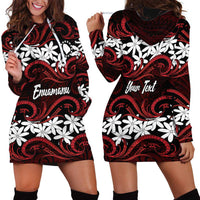 Personalised Cook Islands Atiu Enuamanu Hoodie Dress Tiare Maori Polynesian Waves Tattoo