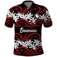 Personalised Cook Islands Atiu Enuamanu Polo Shirt Tiare Maori Polynesian Waves Tattoo LT14 Red - Polynesian Pride