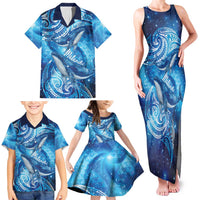 New Zealand Humpback Whale Matariki Family Matching Tank Maxi Dress and Hawaiian Shirt Maori New Year Taniko Niho Taniwha LT14 - Polynesian Pride
