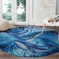 New Zealand Humpback Whale Matariki Round Carpet Maori New Year Taniko Niho Taniwha