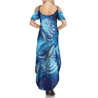 New Zealand Humpback Whale Matariki Summer Maxi Dress Maori New Year Taniko Niho Taniwha LT14 - Polynesian Pride