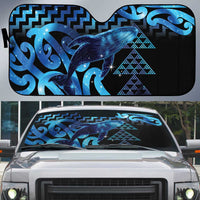 Humpback Whale Matariki New Zealand Auto Sun Shade NZ Maori Paikea Poutama Luxury Blue LT14 Blue - Polynesian Pride