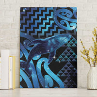 Humpback Whale Matariki New Zealand Canvas Wall Art NZ Maori Paikea Poutama Luxury Blue LT14 Without Frame Blue - Polynesian Pride