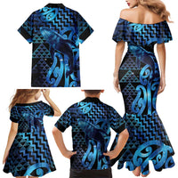 Humpback Whale Matariki New Zealand Family Matching Mermaid Dress and Hawaiian Shirt NZ Maori Paikea Poutama Luxury Blue LT14 - Polynesian Pride