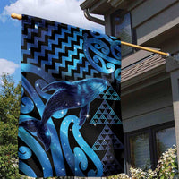 Humpback Whale Matariki New Zealand Garden Flag NZ Maori Paikea Poutama Luxury Blue LT14 - Polynesian Pride