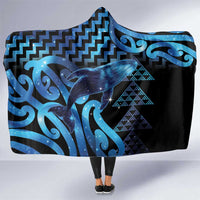 Humpback Whale Matariki New Zealand Hooded Blanket NZ Maori Paikea Poutama Luxury Blue LT14 One Size Blue - Polynesian Pride
