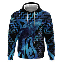 Humpback Whale Matariki New Zealand Hoodie NZ Maori Paikea Poutama Luxury Blue