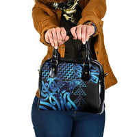 Humpback Whale Matariki New Zealand Shoulder Handbag NZ Maori Paikea Poutama Luxury Blue LT14 One Size Blue - Polynesian Pride