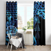 Humpback Whale Matariki New Zealand Window Curtain NZ Maori Paikea Poutama Luxury Blue LT14 - Polynesian Pride