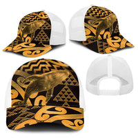Humpback Whale Matariki New Zealand Baseball Net Cap NZ Maori Paikea Poutama Luxury Gold LT14 - Polynesian Pride
