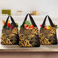 Humpback Whale Matariki New Zealand Grocery Bag NZ Maori Paikea Poutama Luxury Gold