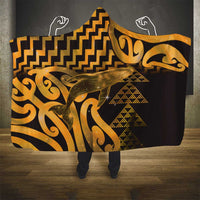Humpback Whale Matariki New Zealand Hooded Blanket NZ Maori Paikea Poutama Luxury Gold LT14 - Polynesian Pride