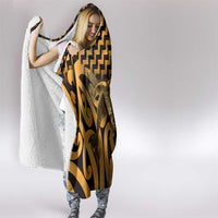 Humpback Whale Matariki New Zealand Hooded Blanket NZ Maori Paikea Poutama Luxury Gold LT14 - Polynesian Pride