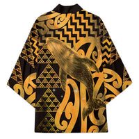 Humpback Whale Matariki New Zealand Kimono NZ Maori Paikea Poutama Luxury Gold LT14 - Polynesian Pride
