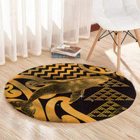 Humpback Whale Matariki New Zealand Round Carpet NZ Maori Paikea Poutama Luxury Gold LT14 - Polynesian Pride