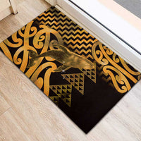 Humpback Whale Matariki New Zealand Rubber Doormat NZ Maori Paikea Poutama Luxury Gold LT14 - Polynesian Pride