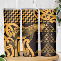 Humpback Whale Matariki New Zealand Skinny Tumbler NZ Maori Paikea Poutama Luxury Gold LT14 - Polynesian Pride