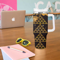 Humpback Whale Matariki New Zealand Tumbler With Handle NZ Maori Paikea Poutama Luxury Gold LT14 - Polynesian Pride