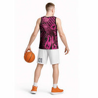 Humpback Whale Matariki New Zealand Basketball Jersey NZ Maori Paikea Poutama Luxury Pink LT14 - Polynesian Pride