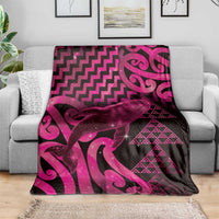 Humpback Whale Matariki New Zealand Blanket NZ Maori Paikea Poutama Luxury Pink LT14 - Polynesian Pride