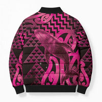 Humpback Whale Matariki New Zealand Bomber Puffer Jacket NZ Maori Paikea Poutama Luxury Pink LT14 - Polynesian Pride