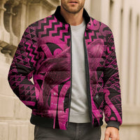 Humpback Whale Matariki New Zealand Bomber Puffer Jacket NZ Maori Paikea Poutama Luxury Pink LT14 - Polynesian Pride