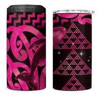 Humpback Whale Matariki New Zealand 4 in 1 Can Cooler Tumbler NZ Maori Paikea Poutama Luxury Pink