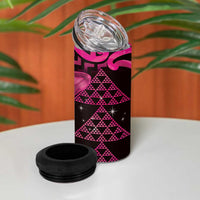 Humpback Whale Matariki New Zealand 4 in 1 Can Cooler Tumbler NZ Maori Paikea Poutama Luxury Pink