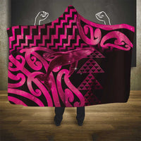 Humpback Whale Matariki New Zealand Hooded Blanket NZ Maori Paikea Poutama Luxury Pink LT14 - Polynesian Pride