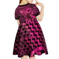 Humpback Whale Matariki New Zealand Kid Short Sleeve Dress NZ Maori Paikea Poutama Luxury Pink