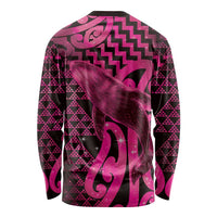 Humpback Whale Matariki New Zealand Long Sleeve Shirt NZ Maori Paikea Poutama Luxury Pink LT14 - Polynesian Pride