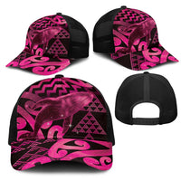 Humpback Whale Matariki New Zealand Mesh Trucker Cap NZ Maori Paikea Poutama Luxury Pink LT14 - Polynesian Pride